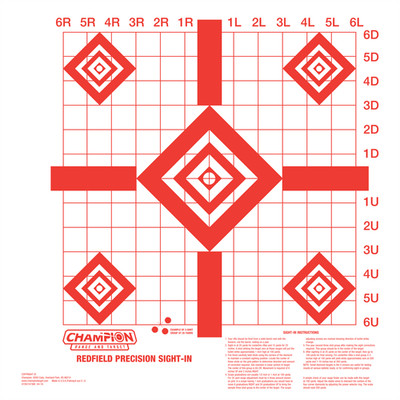 Champion 47388 Redfield Style Sight-In Paper Target 16''x16'' 10 Pack