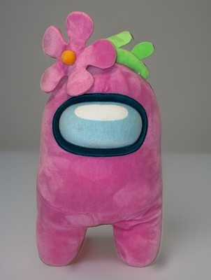 Toikido Among Us Plush Pink Blue White with Flower Crown 12'' Stuffed Animal Toy