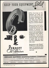 1936 Chicago Rawhide Co. Chicago Illinois Perfect Oil Retainer Vintage Print Ad