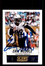 Signed Football Card Auto Eric Weddle 2014 Score #184 San Diego Chargers