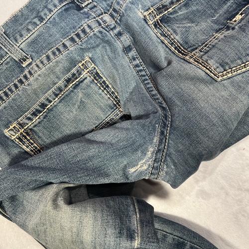 Ariat Jeans Mens 36/30 Blue Denim M5 Straight Cowboy Chore Work Thrashed Stained - Picture 7 of 9