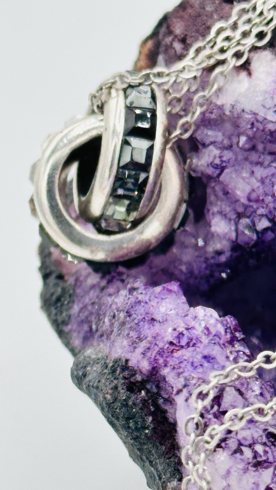 Brighton Spectrum Interlocking Ring Necklace Blue… - image 4