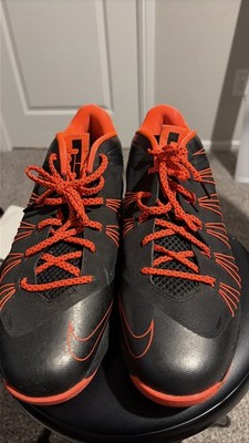 Nike LeBron X 10 Low Black Orange Basketball Shoes Men's size 15