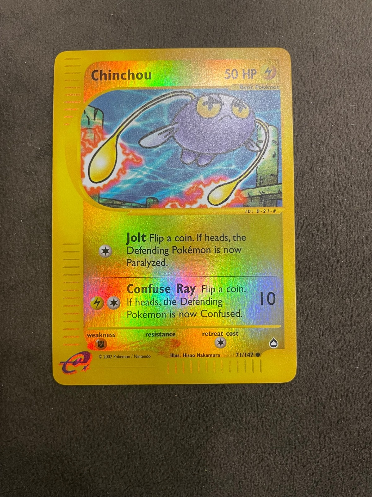 Chinchou 71/147 Aquapolis Reverse Holo eReader English Pokemon TCG NM