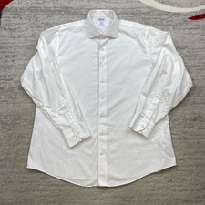 VTG Brooks Brothers Oxford Button Shirt 17.5 - 6/7 White OCBD Cutaway Collar Men