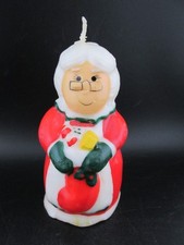 Mrs Santa Claus Christmas Candle Vintage Holiday 5