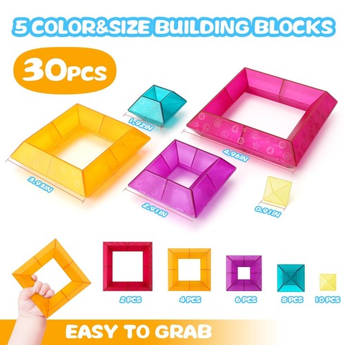 Building Block Sets for Toddlers 2 3 4 5 6 Year Old | 30 Pcs Pyramid Stacking... - Picture 7 of 8