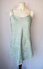 Victoria's Secret Gold Label Silk Cami Slip Dress Jacquard Floral Light Mint M