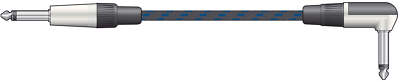 Citronic Classic geflochtenes rechtwinkliges Gitarrenkabel schwarz/blau 3,0 m