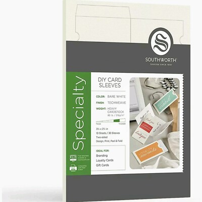 Southworth Specialty DIY Card Sleeves, Printable Gift Card Sleeves Made in USA | eBay Southworth Specialty DIY Card Sleeves, Printable Gift Card Sleeves Made in USA | eBay