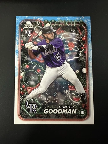 Hunter Goodman RC 2024 Topps Holiday Rookie #H178 Colorado Rockies Baseball Card