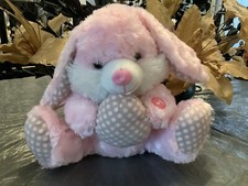Goffa International 13  Pink Talking Easter Bunny Plush Stuffed Animal w/ Egg