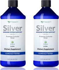 Colloidal Silver Liquid - 12 PPM Premium Silver Solution, 60 MCG Per Serving,...