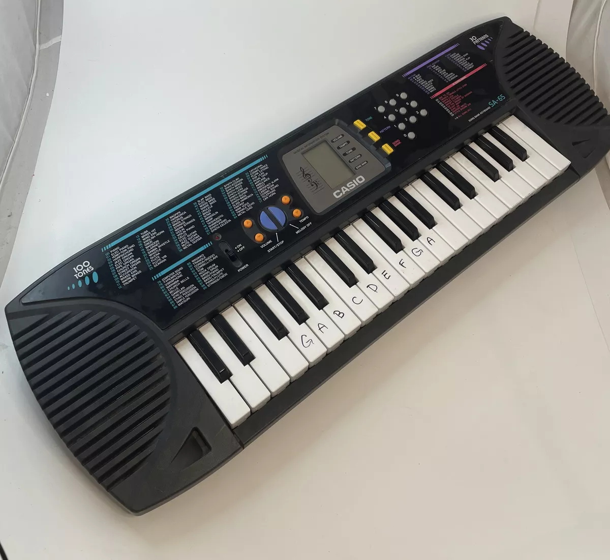 VINTAGE Casio SA-65 Electronic Song Bank Keyboard 100 Tones 30 Patterns 37 keys