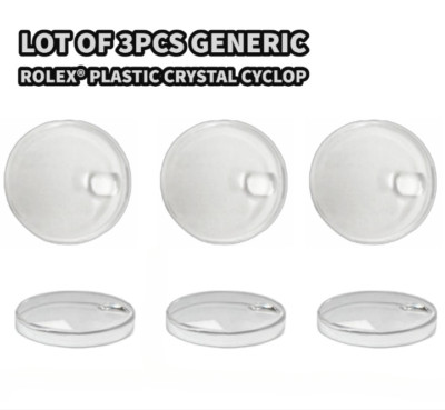 Lot of 3pcs Plastic Watch Crystals ROLEX Cyclop 144 Fit Model 76100, 79090