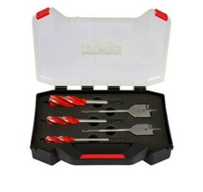 TiMco Carpenters Speed Auger and Flat Wood Bit Hex Shank Fit Kit 5 Piece Set