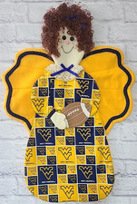 Felt West Virginia Mountaineers Football Angel Wall Hanging Decor 29" Unbranded