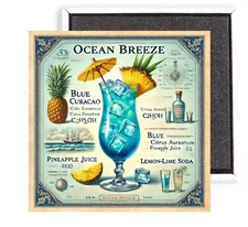 Ocean Breeze Cocktail FRIDGE MAGNET sign advertisement