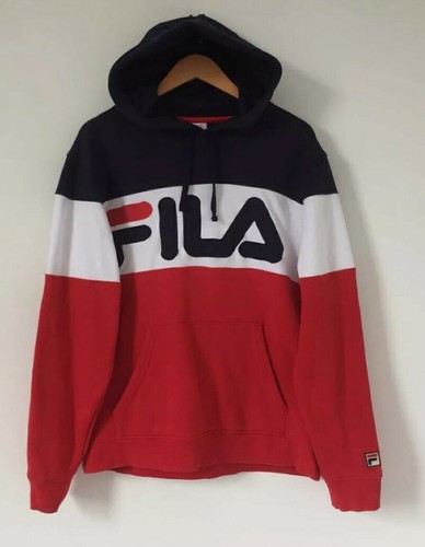 FILA Jungen Teen Color Block Hoodie Pullover Sweatshirt weiches Fleece Gr. M neu mit Etikett 1021