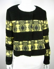 Siyi Queen Long Sleeve Cropped Coat Jacket Size L Large Black Yellow 