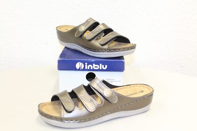 Inblu Pantolette flach Anthrazit Damen 69-OE199 Größe 39 Neu Rechnung Mwst