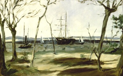 Oil painting The-Bassin-dArcachon-Eduard-Manet-Oil-Painting landscape canvas