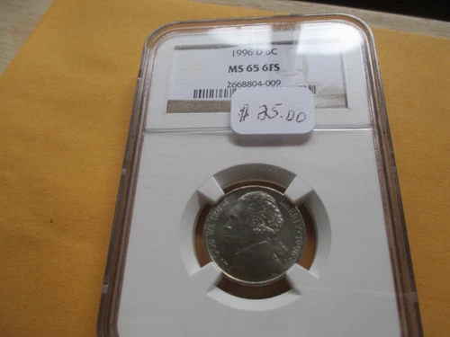 1996-D JEFFERSON NICKEL NGC MS 65 6FS