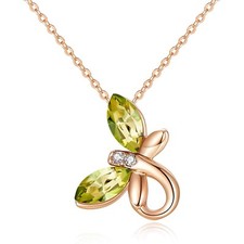 Butterfly Necklace November Birthstone for Women 925 Sterling Silver Gold Tone
