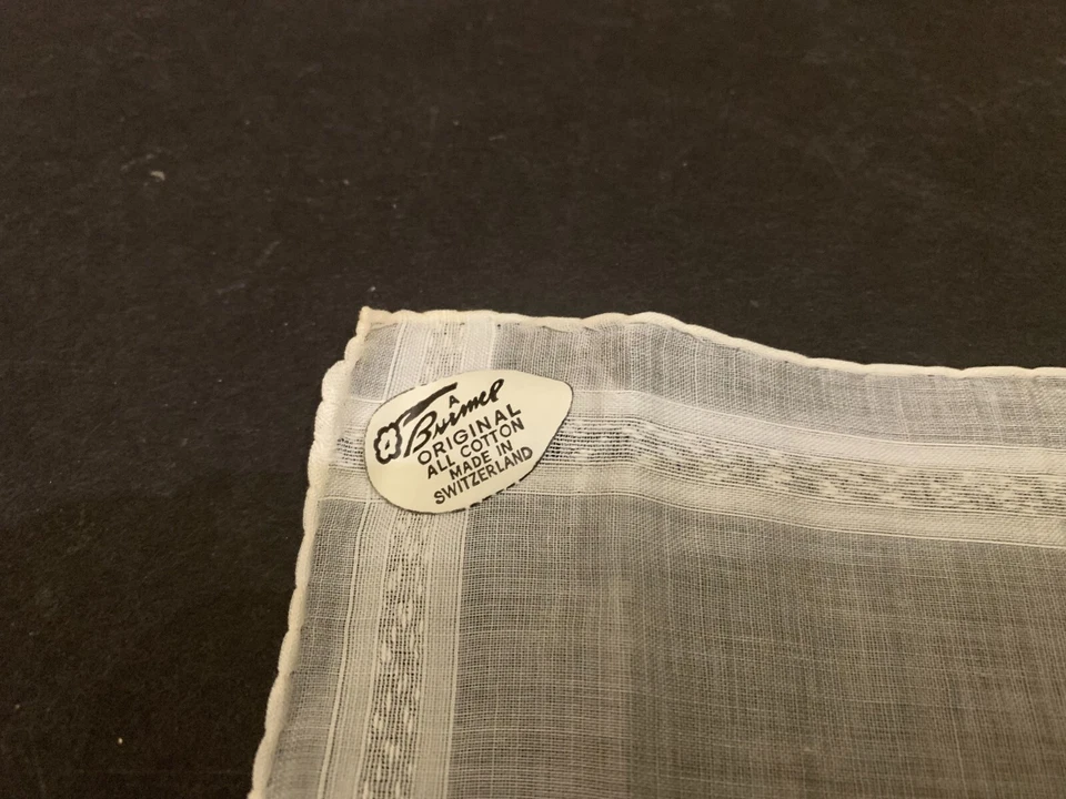 Pañuelo vintage de algodón bordado floral azul para mujer Foto 2 de 3