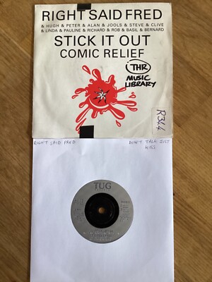 2 x Right Said Fred 7'' Singles Dont Talk Just Kiss Stick It Out TUG Record Vinyl