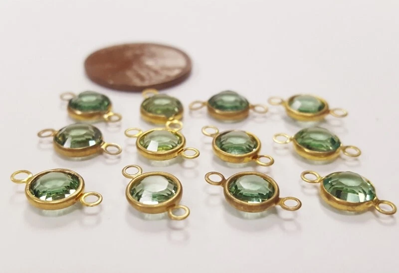 12 conectores de bucle vintage Swarovski Jewel Rose/Peridoto SS30 canal 2 J142 Foto 4 de 4