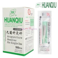 HUANQIU Acupuncture Spring Handle Needles with guide tube 500 1000 massage Treat