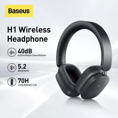  Wireless Headphones Baseus H1 Hybrid 40dB ANC 4-mics ENC Bluetooth 5.2 40mm 