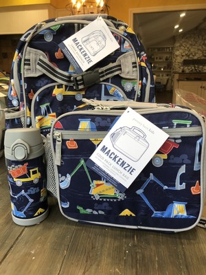 Pottery Barn Kids Construction Large Backpack Lunch Box Water