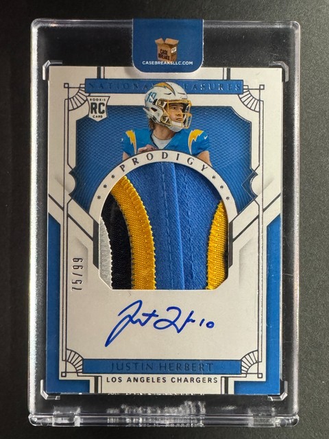 Justin Herbert 2020 Panini National Treasures Rookie Patch Autographs