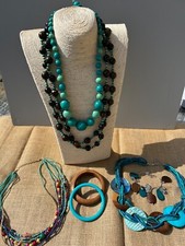 lovely Turquoise colour theme boho mixed lot/bundle jewellery beachy holiday