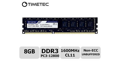 Timetec 8GB DDR3L 1600MHz PC3L-12800 Non ECC Unbuffered UDIMM Dual