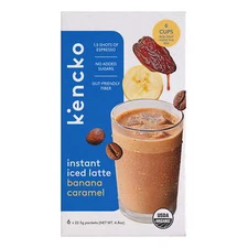 Banana Caramel Organic Instant Iced Latte, Powdered Drink Mix, .79 oz, 6 Pack