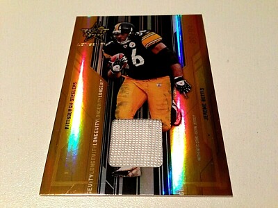 Jerome Bettis 2005 Leaf Rookies & Stars Longevity Gold Refr.Game Worn Jersey#/99