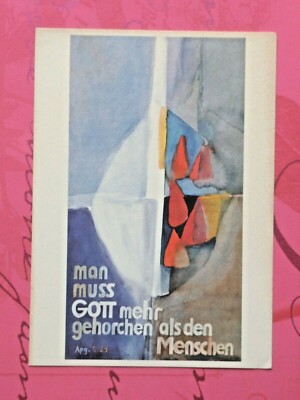 Old postcard annual slogan 1993 ''One must obey God more than men''