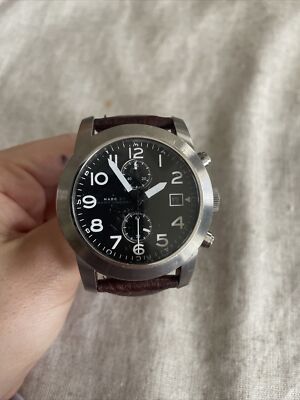 Marc by Marc Jacob Larry Black Dial Brown Leather Mens Watch  MBM5033 7376