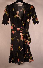 Capulet Womens Floral Wrap Dress Black XS