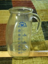 Early-Mid 20th Century Glass Pitcher (Stork) Made in USA ~ Blue Font Label ~ Ltd