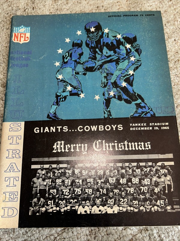 1965 NFL Giants vs Cowboys Official Program Yankee Stadium Dec 19,1965