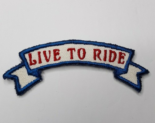 NEW Live to Ride 4 inch TOP ROCKER Embroidered Rocker Patch - Red White Blue