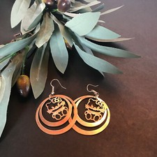 Hello Kitty cat silver tone dangle pierced earrings