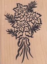 floral bouquet 31843 denami Wood Mounted Rubber Stamp 4 1/2 x 3 1/2" Free Ship