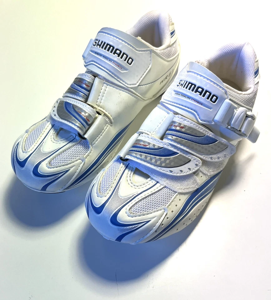 Shimano Mujer 37 EE. UU. 5.5 SH-WR61 Blanco Carretera Ciclismo Spin Class Zapatos En muy buen estado-como nuevos Foto 2 de 4