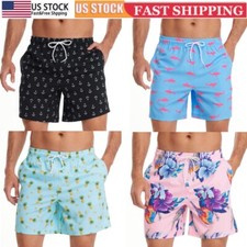 Mens Swim Trunks Quick Dry Swim Shorts with Mesh Lining Funny Beach Shorts