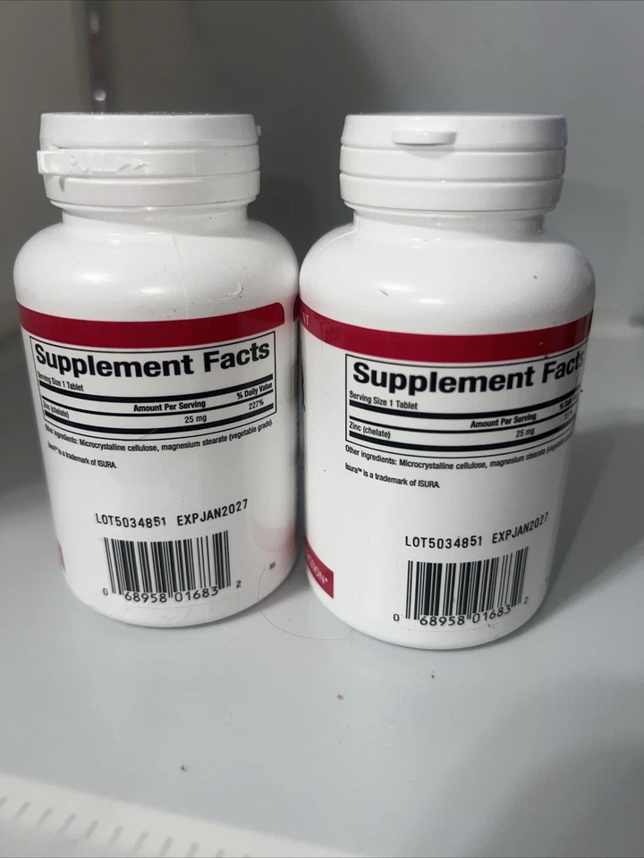 Factores Naturales, Quelato de Zinc, 25 mg, 90 Comprimidos (lote de 2)! Foto 2 de 2